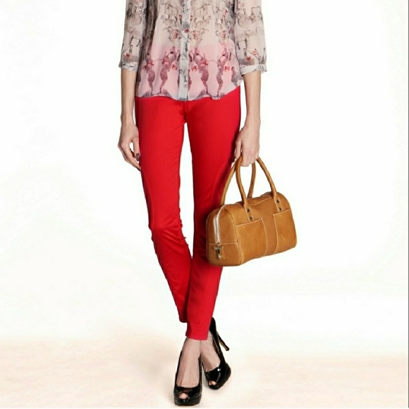 ๐ Ted Baker red/pink side zip moto pants - Picture 2 of 7